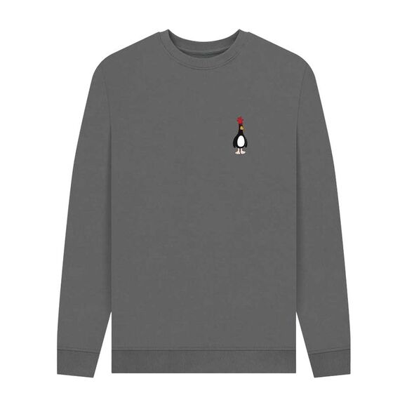 Wallace and Gromit Unisex Adult Evil Genius Feathers McGraw Sweatshirt / Slate G